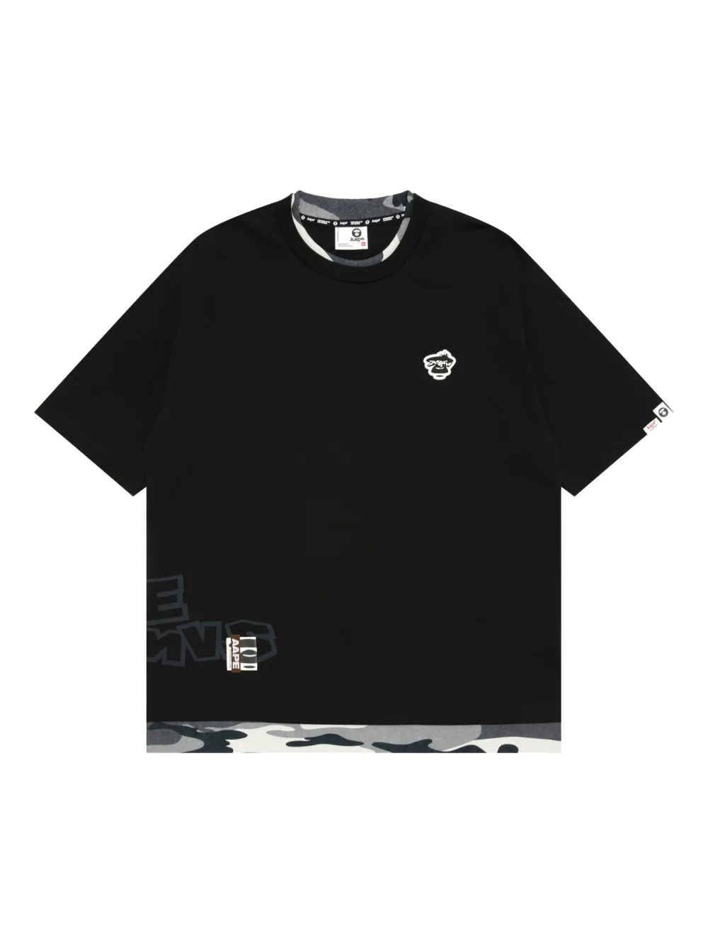 AAPE BY *A BATHING APE® camouflage-detail cotton T-shirt | Black | Image 1