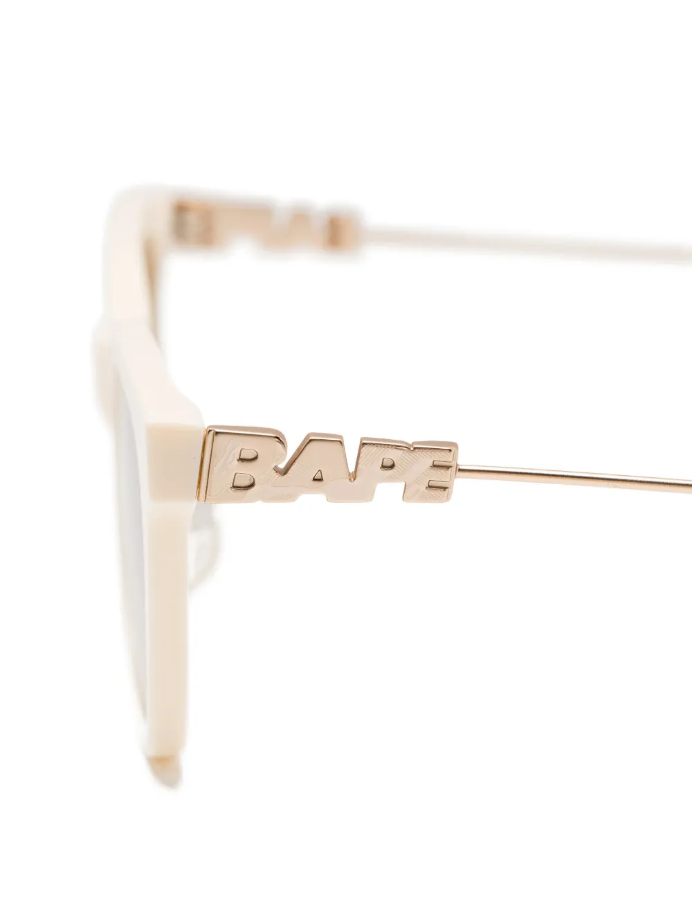 A BATHING APE Zonnebril met logoplakkaat Beige