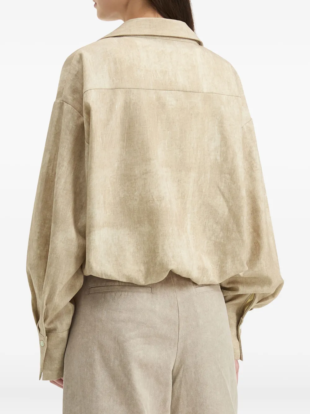B+ab Wrap-effect Shirt Top In Brown