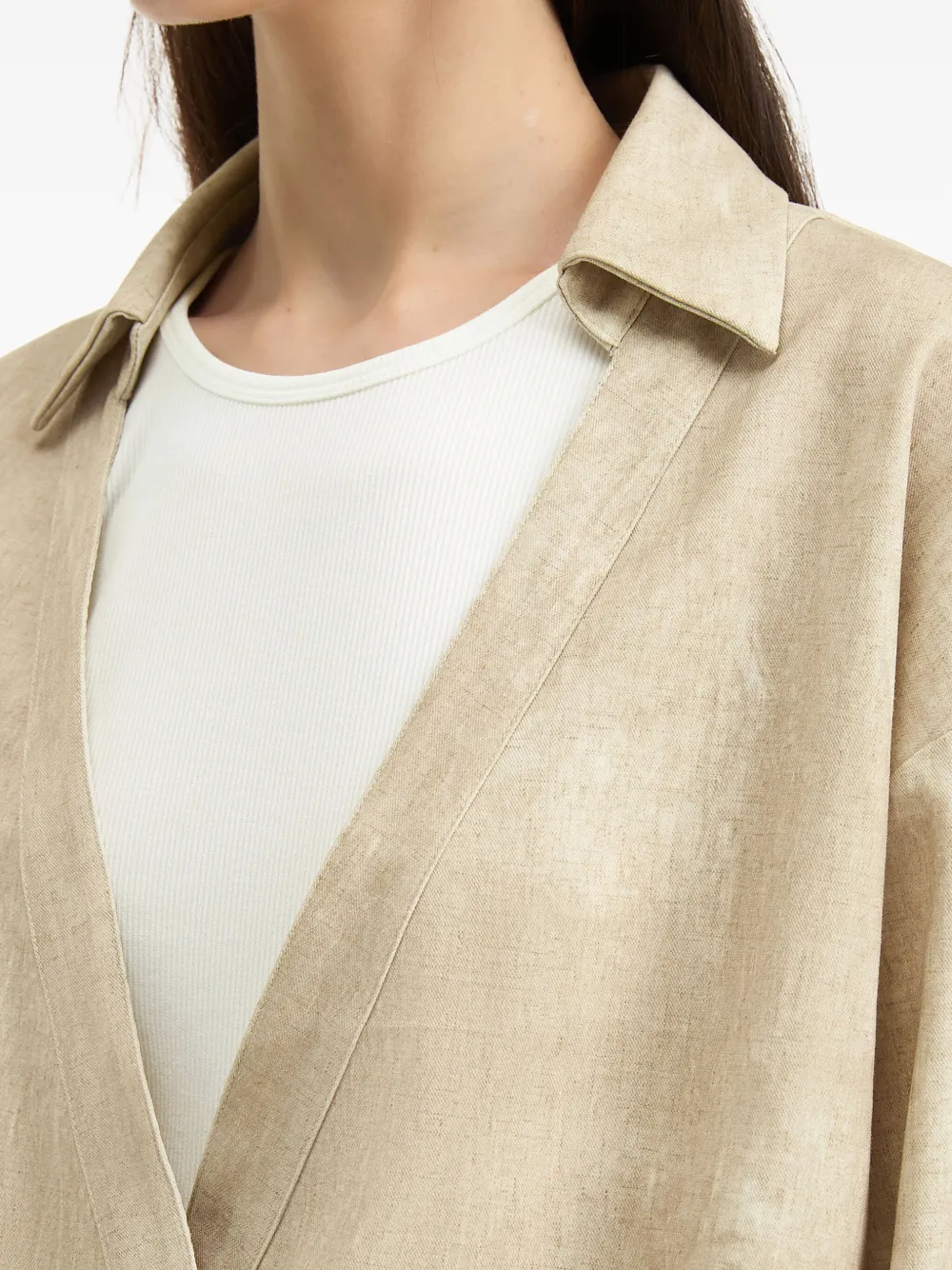 B+ab Wrap-effect Shirt Top In Brown