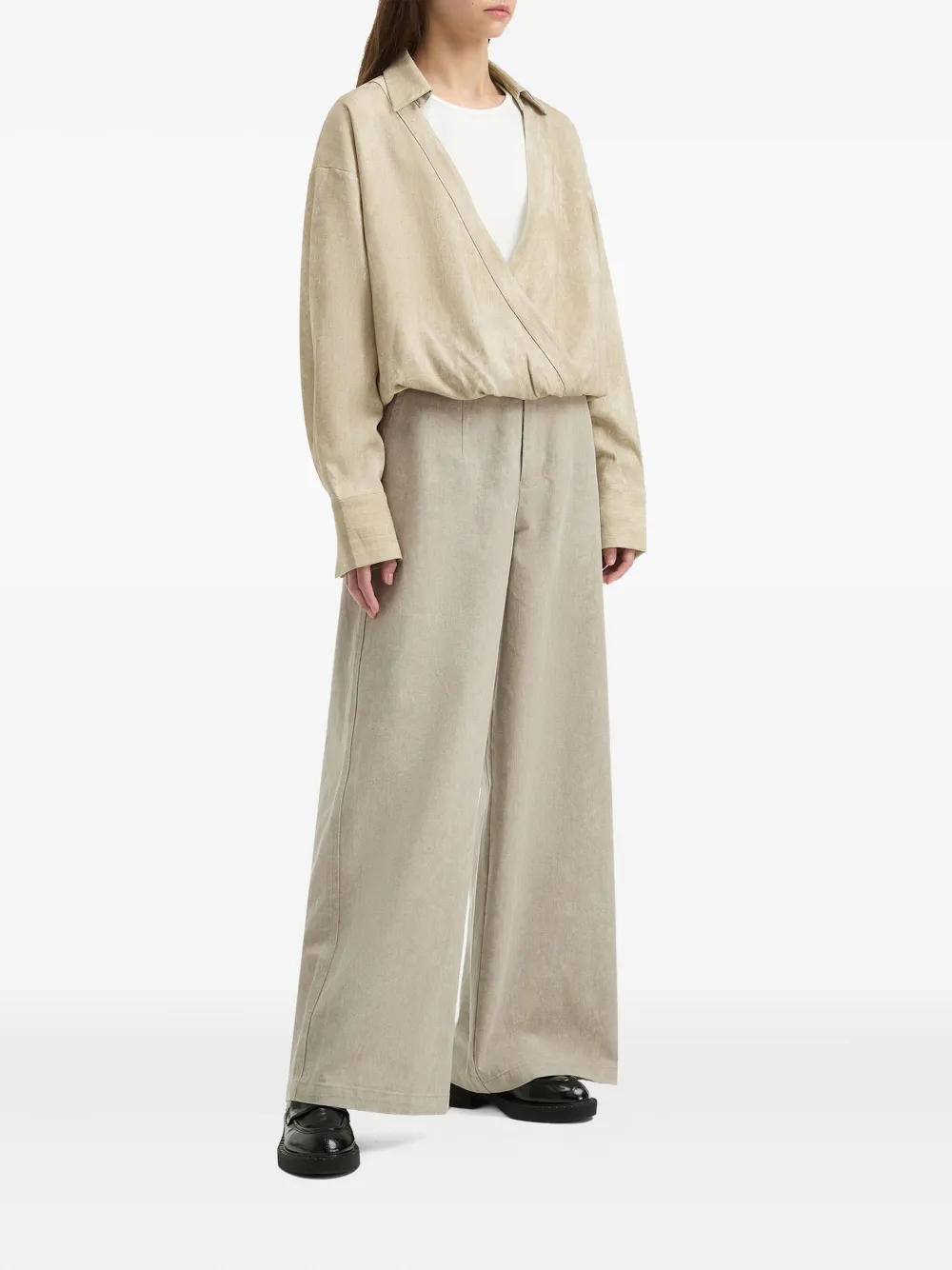 B+ab Top met gewikkeld effect - Beige