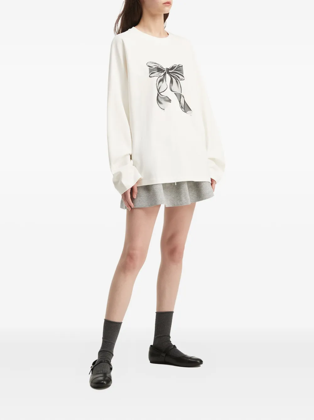 B+ab Bow Sweatshirt In Gray