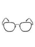 A BATHING APE® shark-patterned round frames - Black