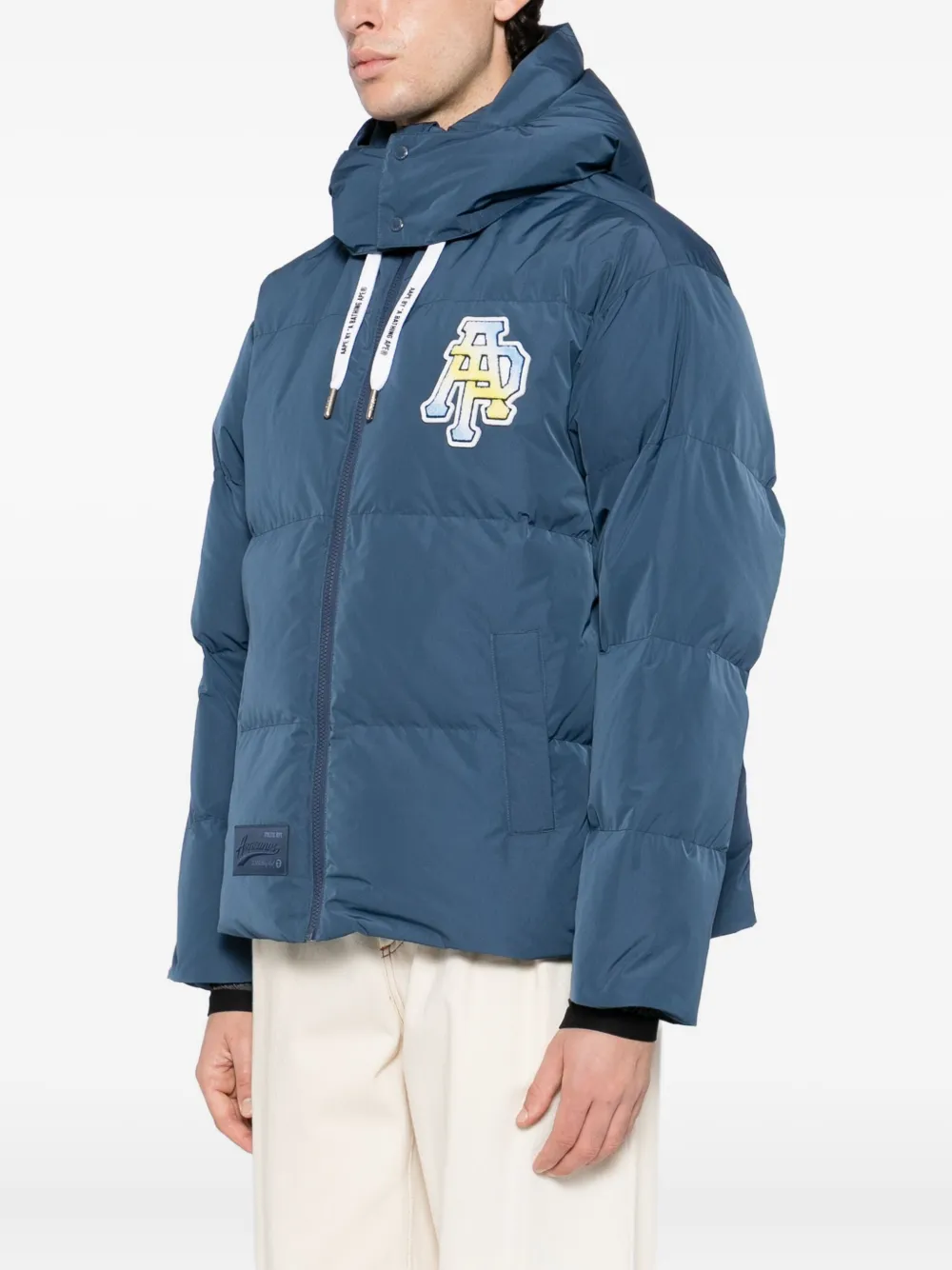 Aape By A Bathing Ape Logo-embroidered Padded Jacket In Blue