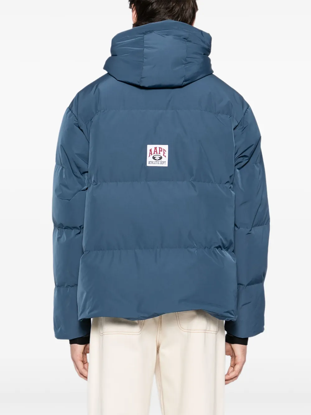 Aape By A Bathing Ape Logo-embroidered Padded Jacket In Blue