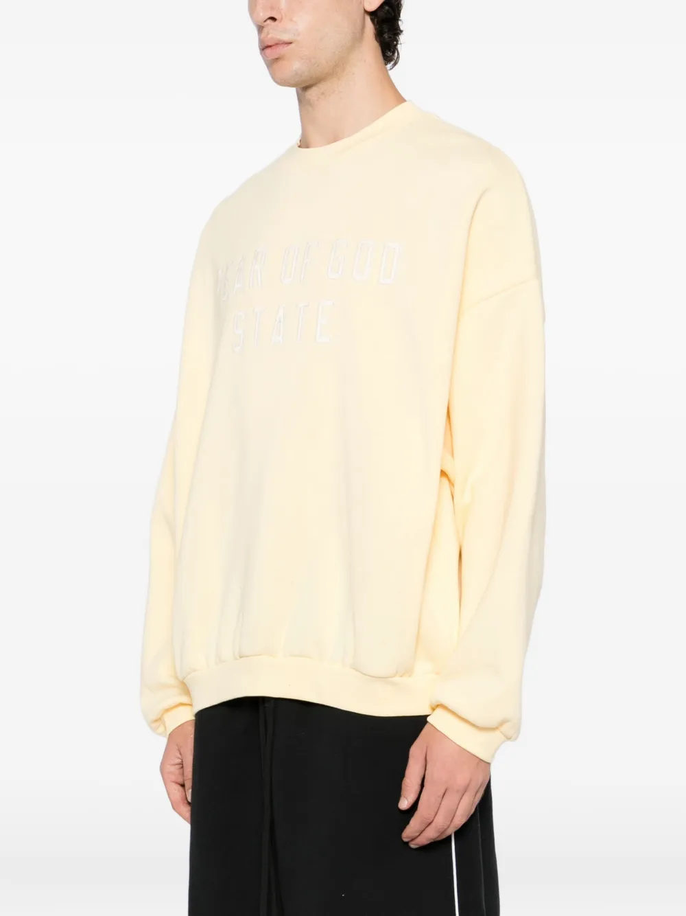 Essentials Kids Yellow 90s Fit Fleece Crewneck Sweatshirt In Yellow