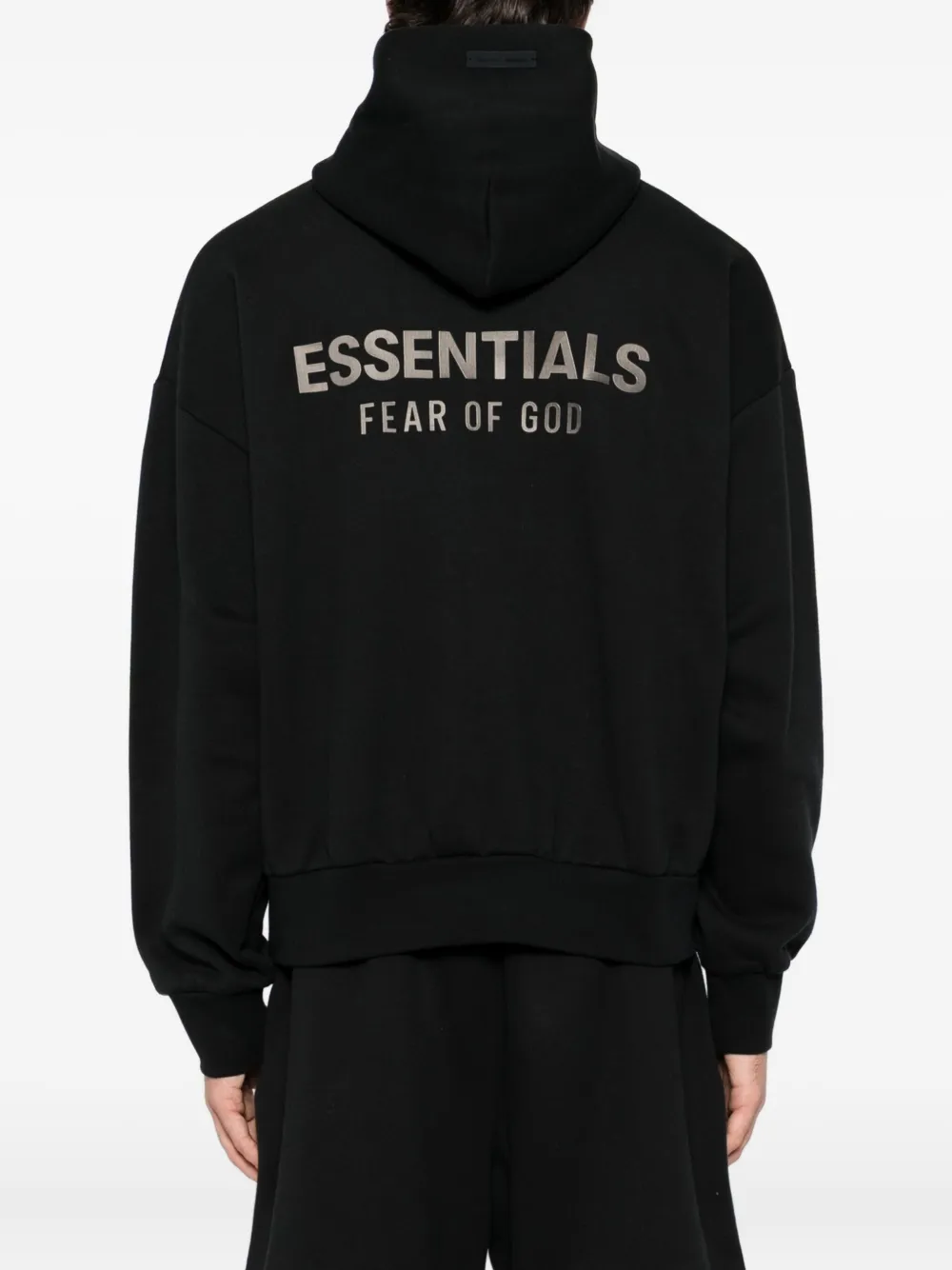Essentials Logo-patched Hoodie In Black