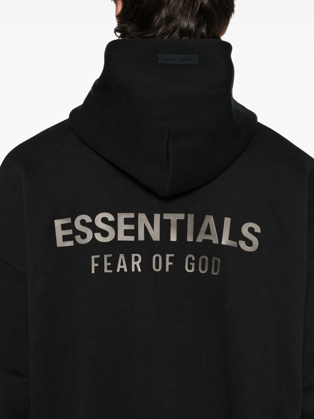 Essentials Logo-patched Hoodie In Black