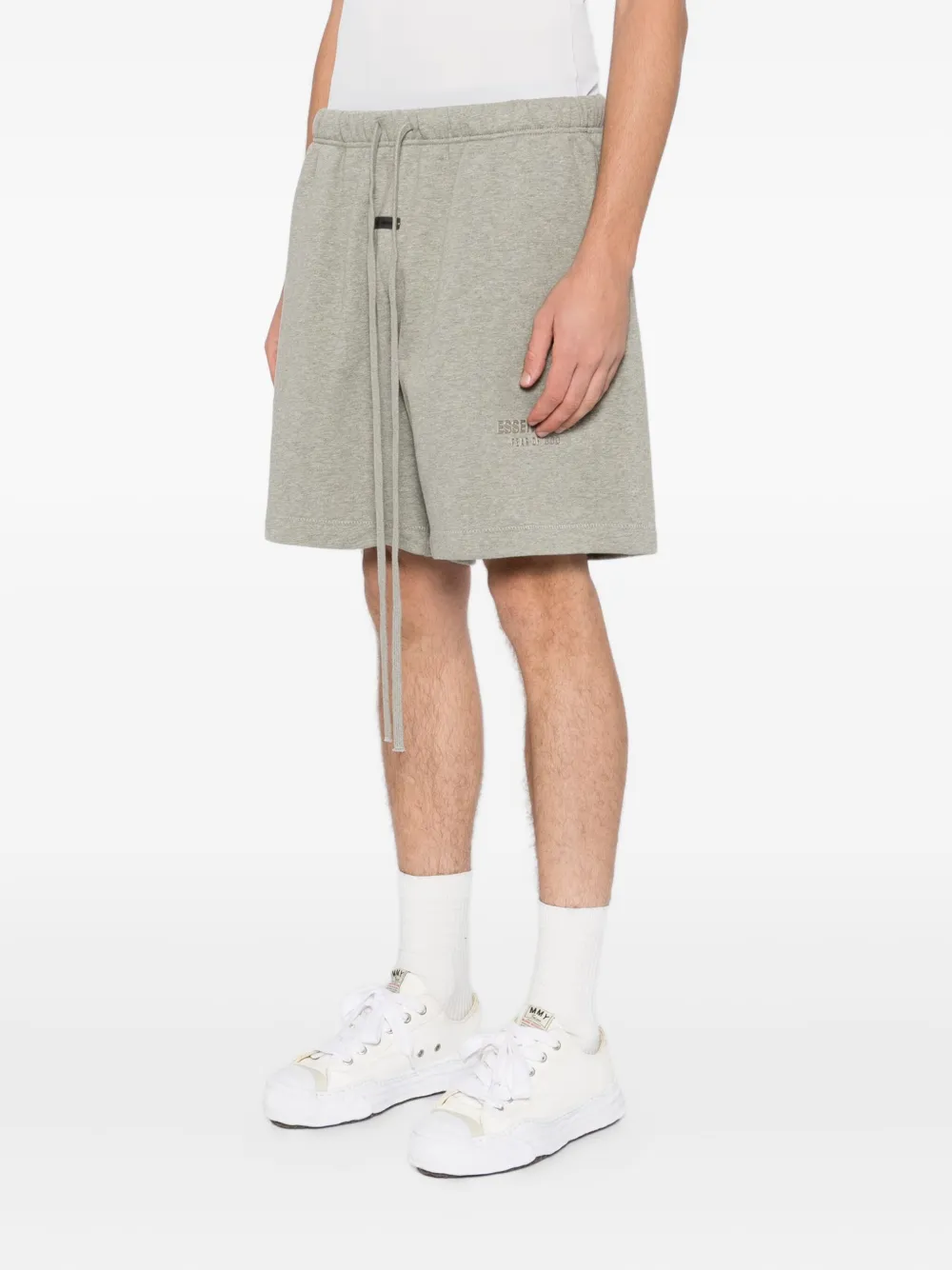 Essentials Fleece Logo Shorts In Gray
