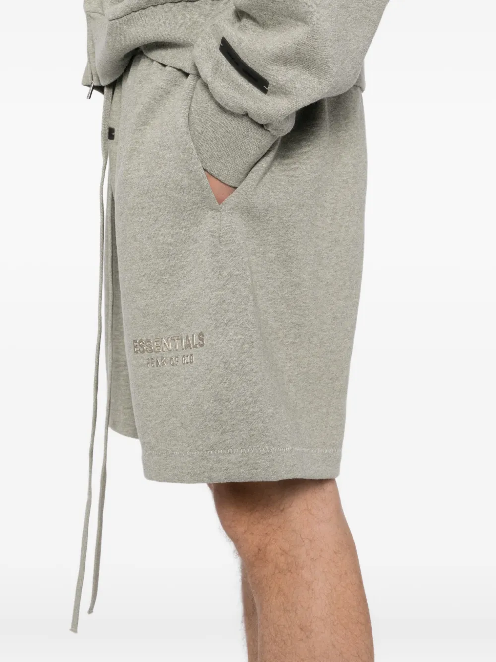 Essentials Fleece Logo Shorts In Gray