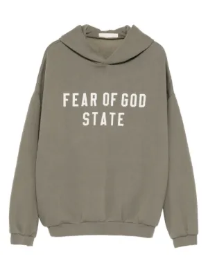 FEAR OF GOD ESSENTIALS embroidered-logo Sweatshirt | Green | FARFETCH
