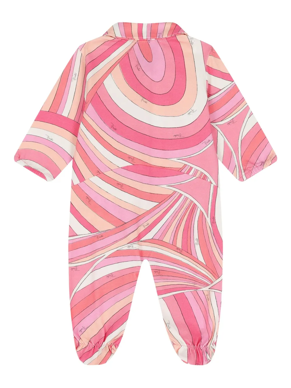 PUCCI Junior Romperset met Iride-print en kraag Roze
