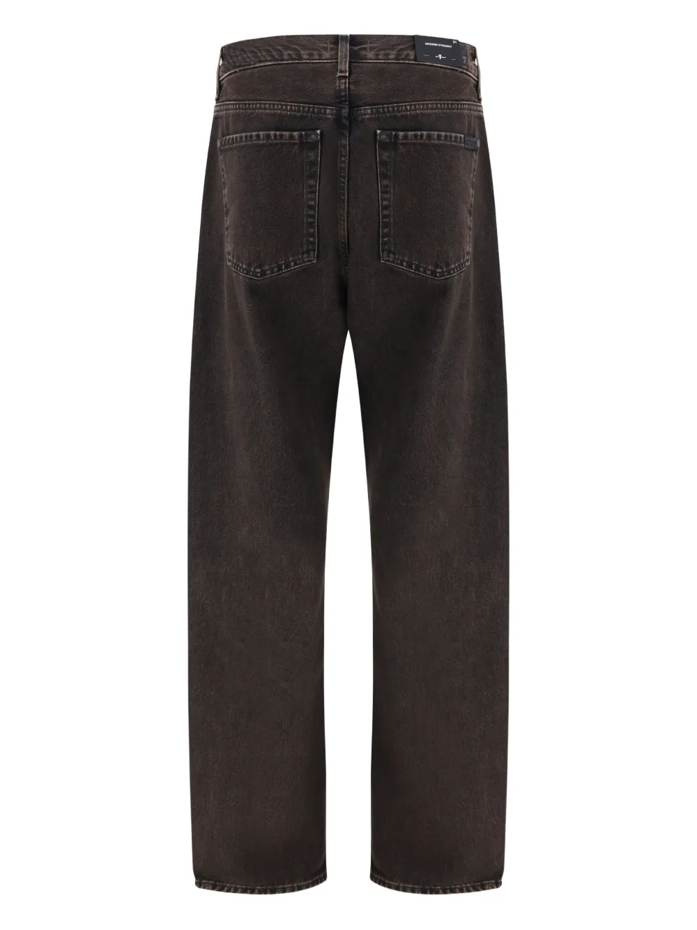 7 For All Mankind Twisted Modern Straight Jeans In Brown
