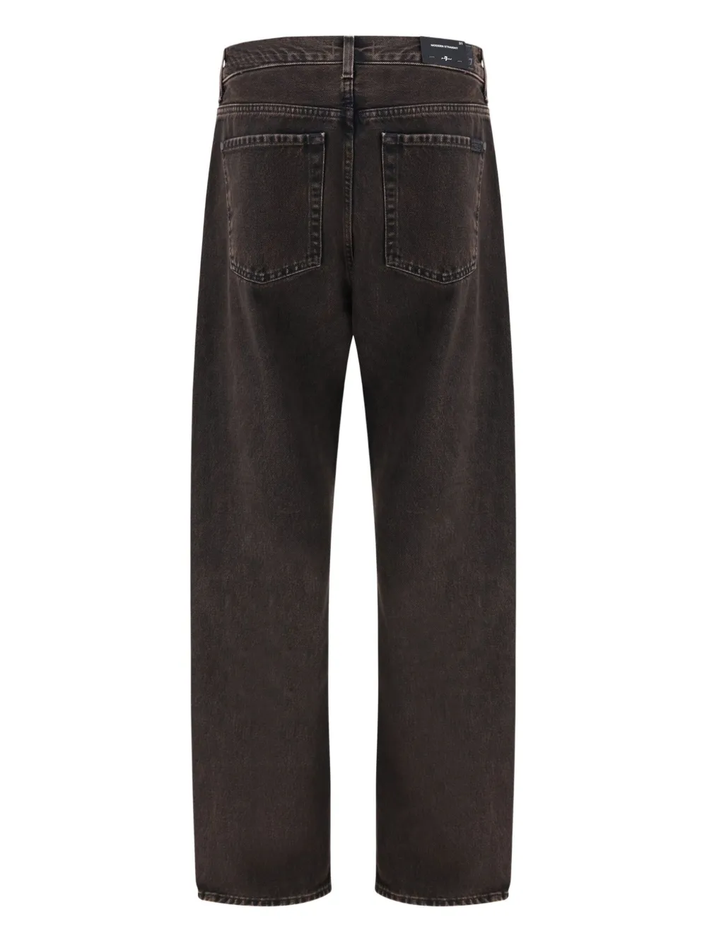 7 For All Mankind Twisted Modern Straight Jeans In Brown