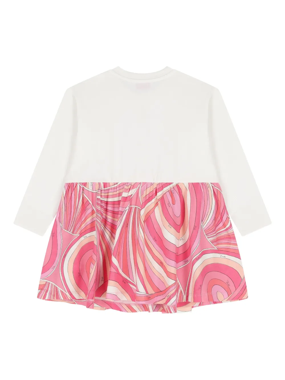 Pucci Junior Logo-embroidered Print Dress In White