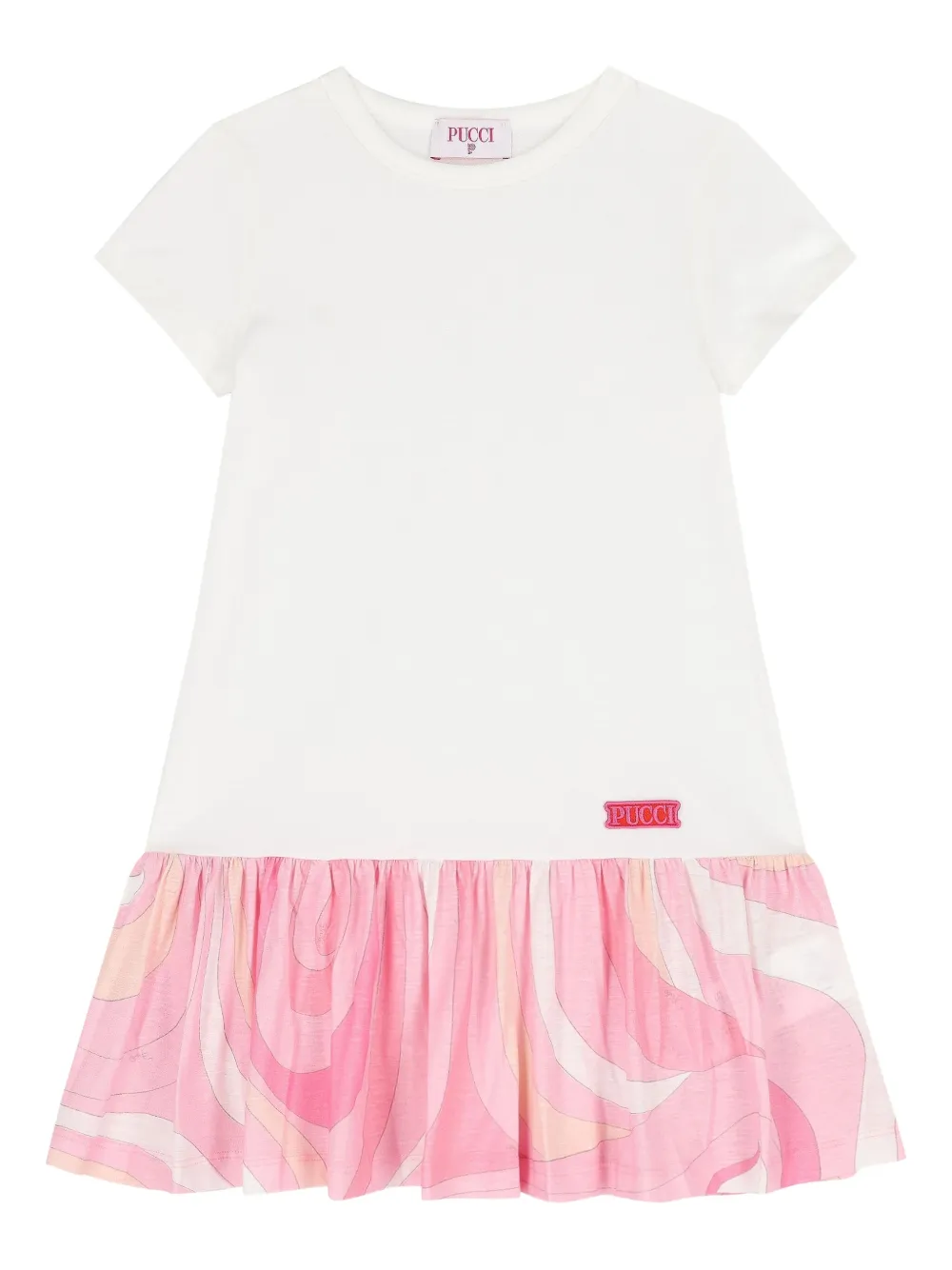 PUCCI Junior Iride ラッフル ワンピース - ホワイト PUCCI Junior Iride ラッフル ワンピース - ホワイト