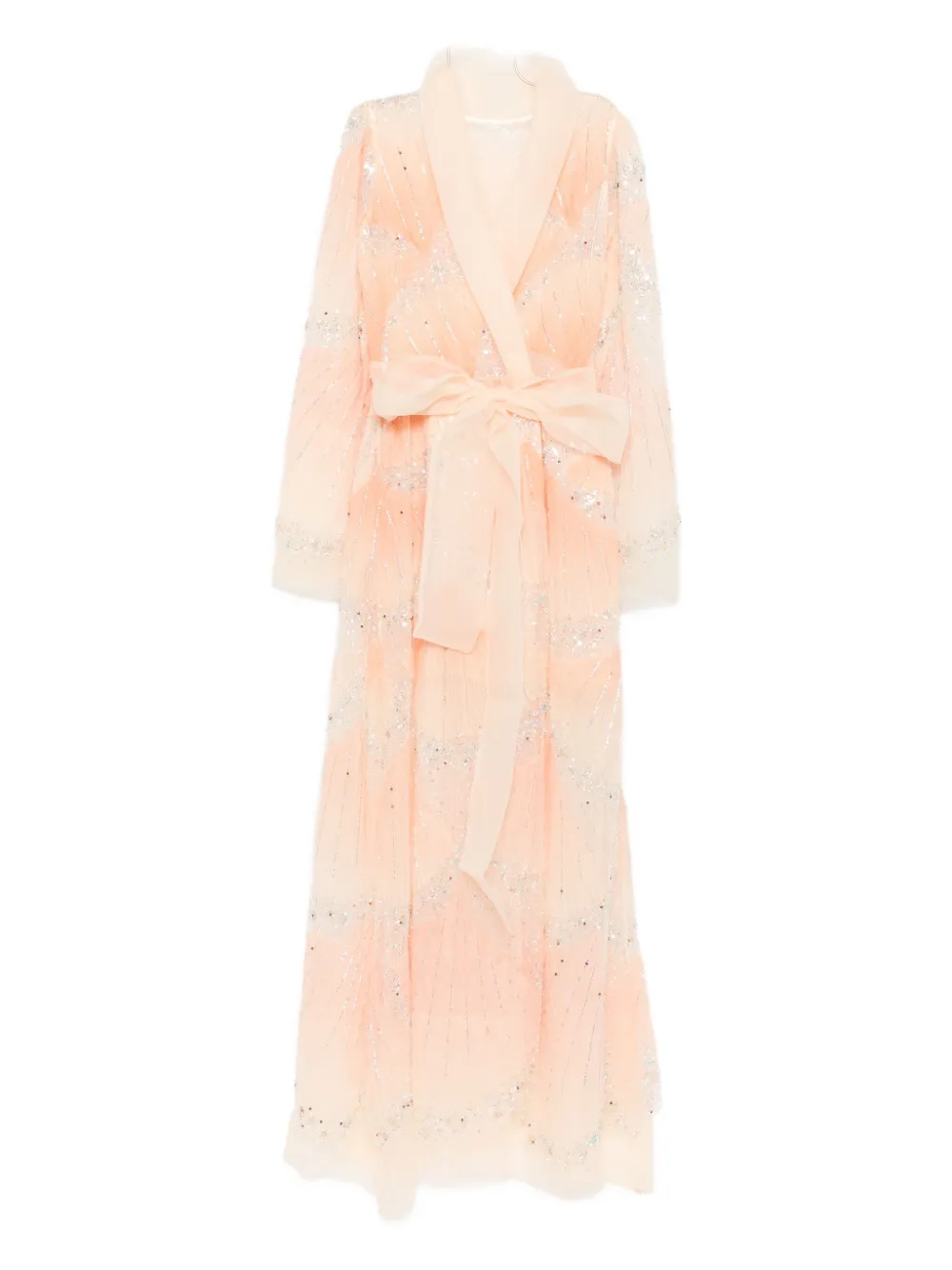 Miau By Clara Rotescu Embellished Wrap Maxi Dress In Multi