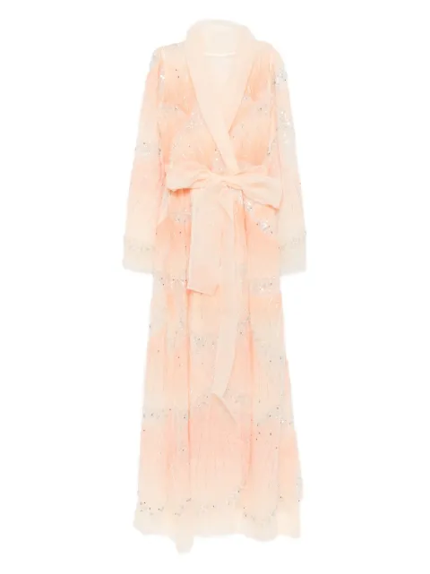 MIAU by Clara Rotescu embellished wrap maxi dress