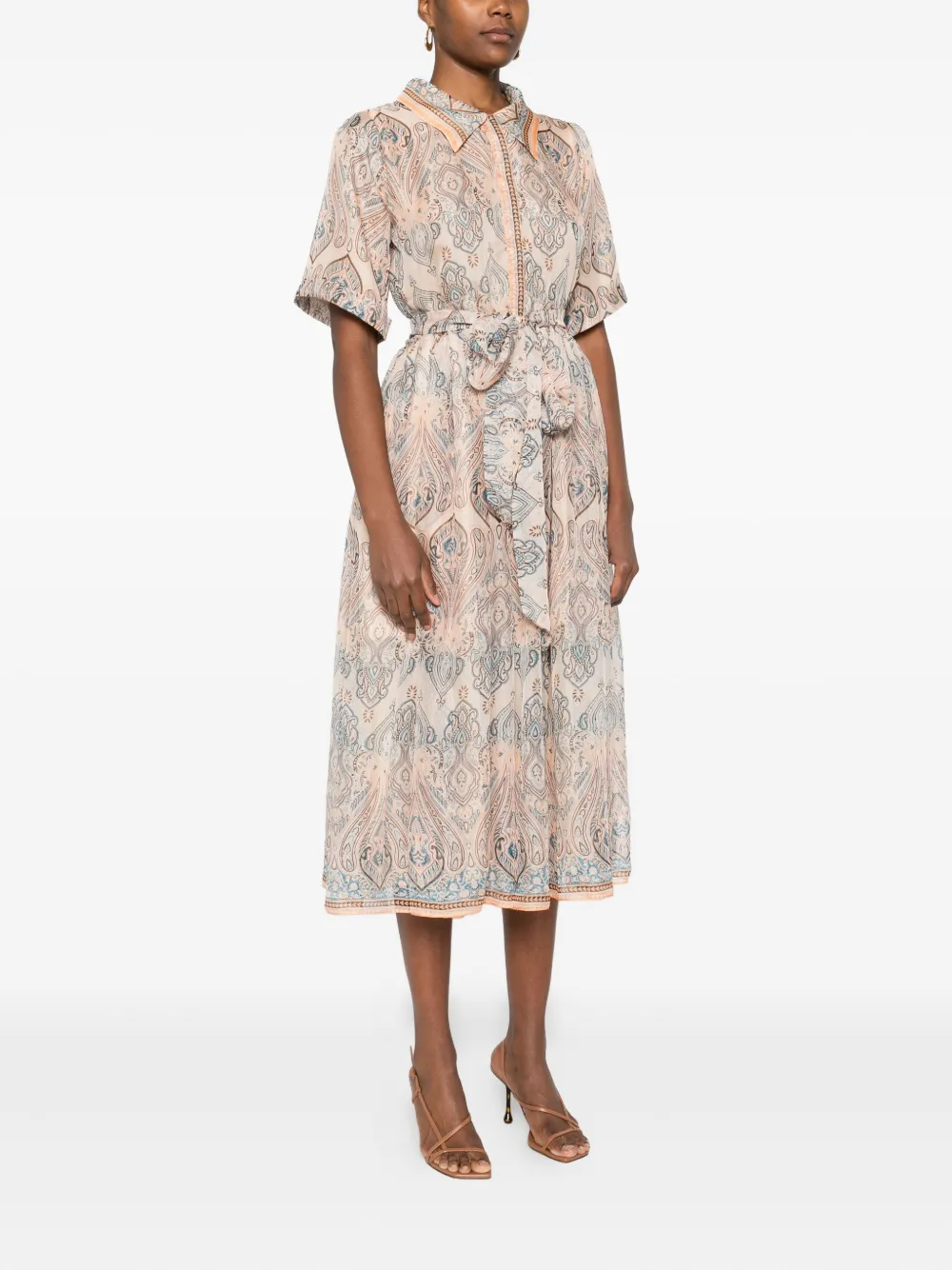 Miau By Clara Rotescu Paisley-print Midi Dress In Multi