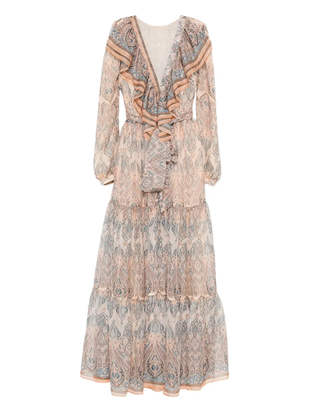 MIAU by Clara Rotescu Abito lungo con stampa paisley - Toni neutri