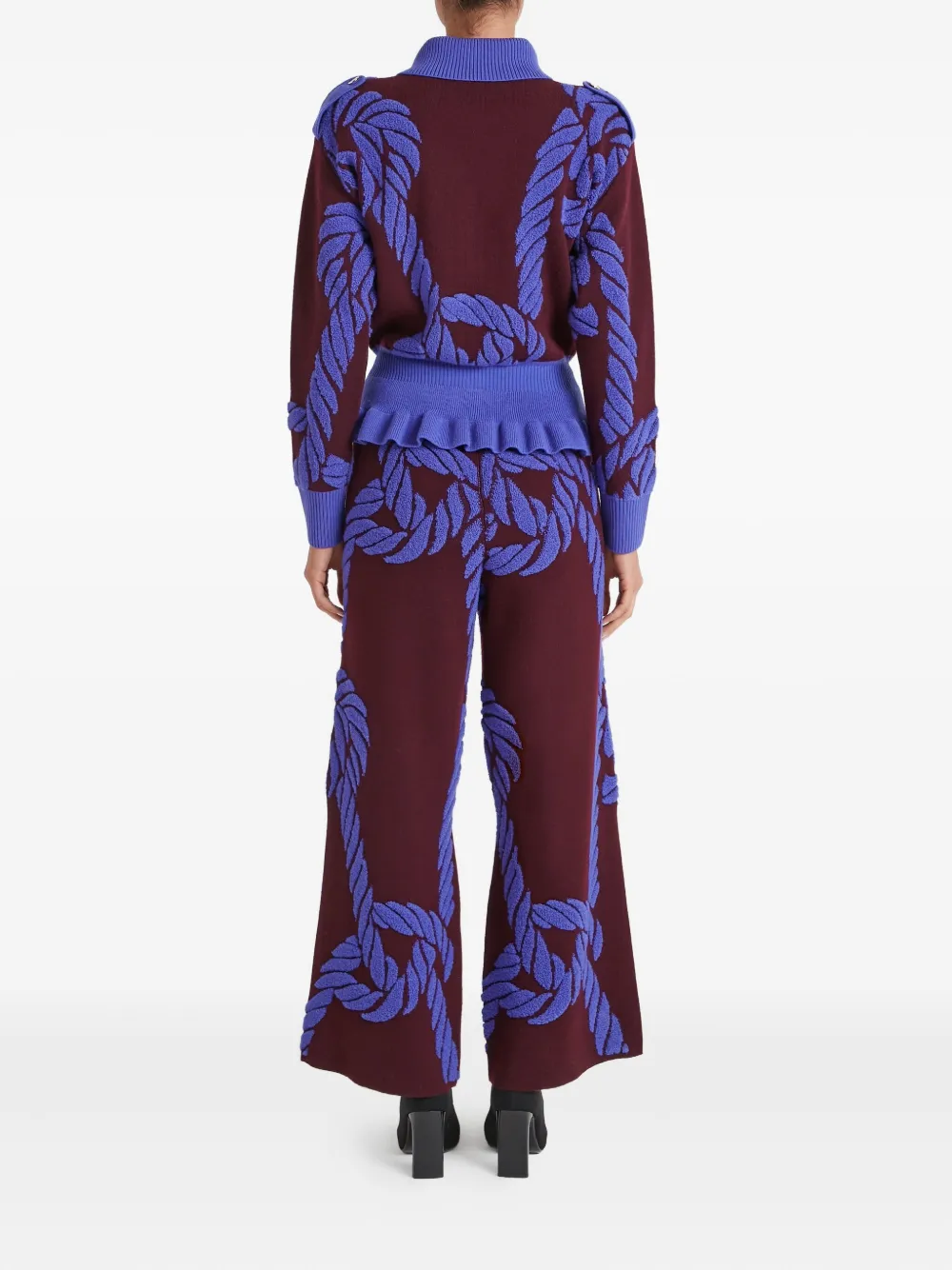 Temperley London Geometric-pattern Cardigan In Red