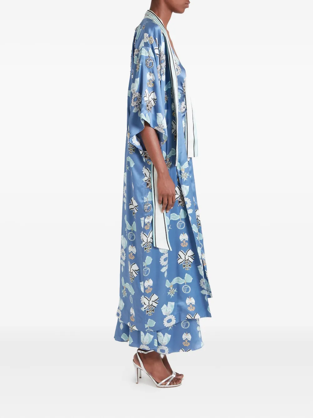 Temperley London Silk Robe In Multi
