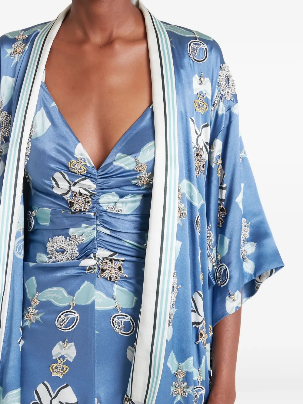 Temperley London Silk Robe In Multi