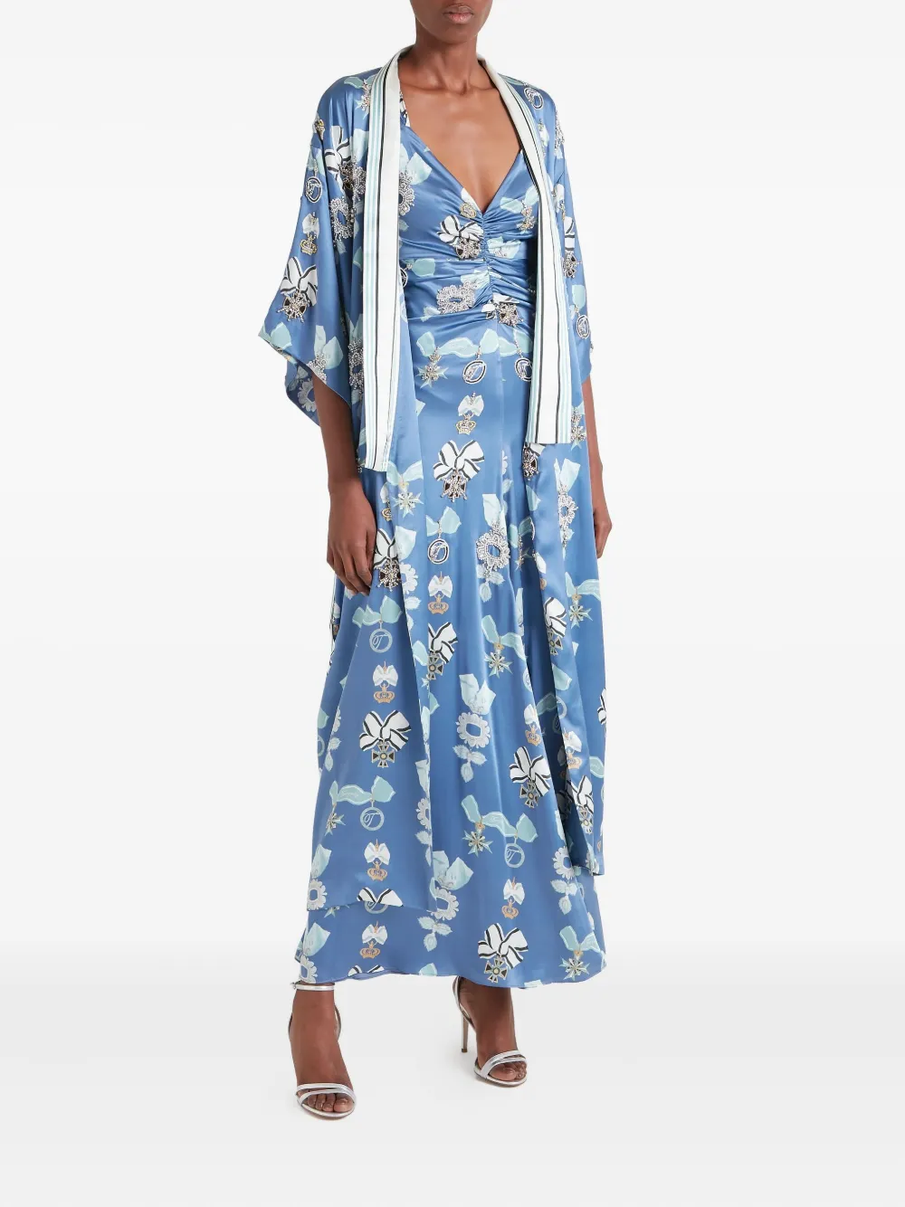 Temperley London Silk Robe In Multi