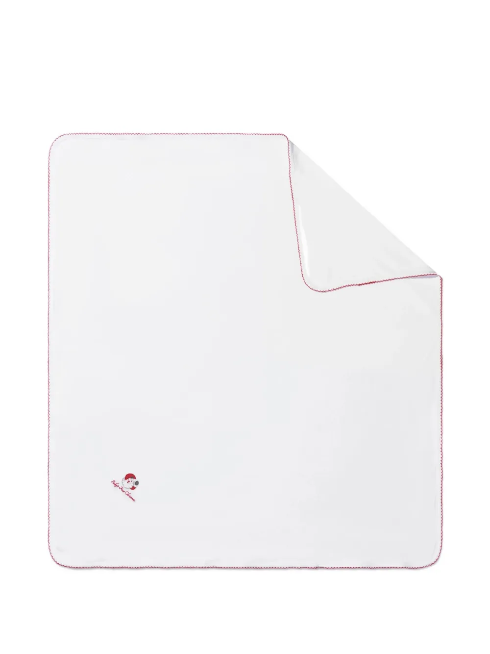 MAGNOLIA BABY santa-embroidered scalloped-edge blanket | White | Image 1