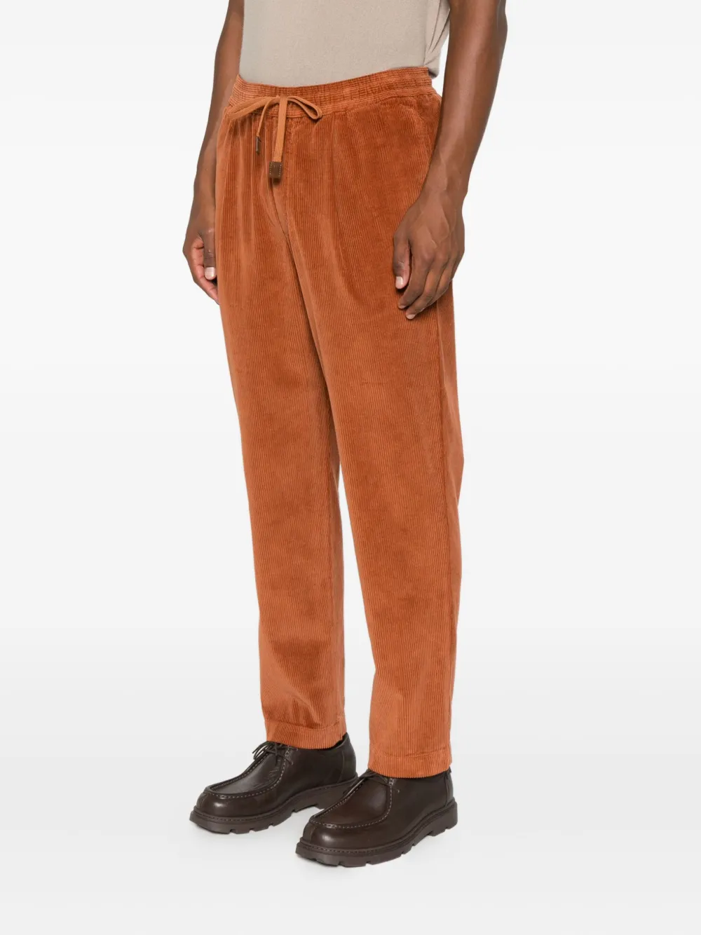 Jacob Cohen Drawstring Corduroy Trousers In Brown