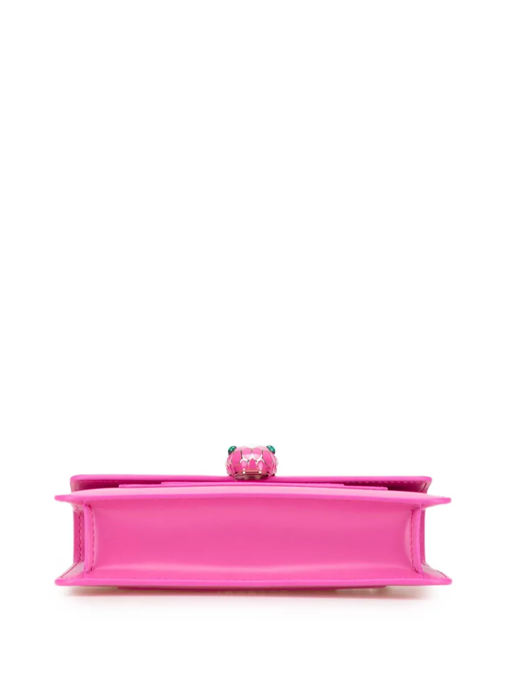 Pre-owned Bvlgari 2021-2025 Small Leather Square Serpenti Forever Chain Crossbody Bag In Pink