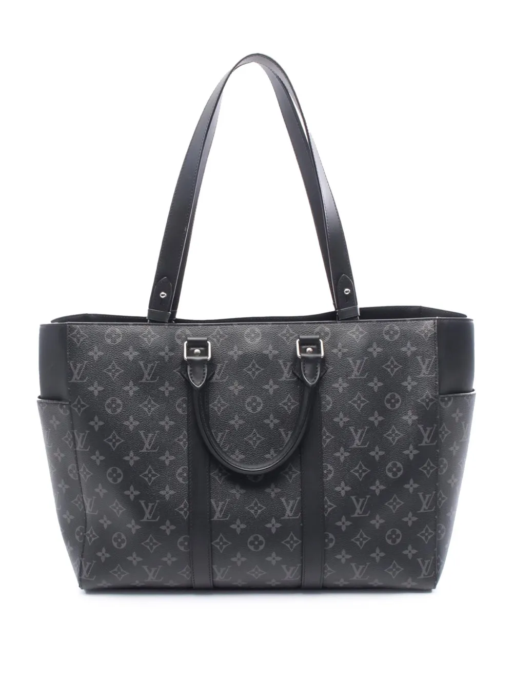 Louis Vuitton Pre-Owned 2021-2025 Monogram Eclipse Sac Plat 24H Tote satchel | Black | Image 1
