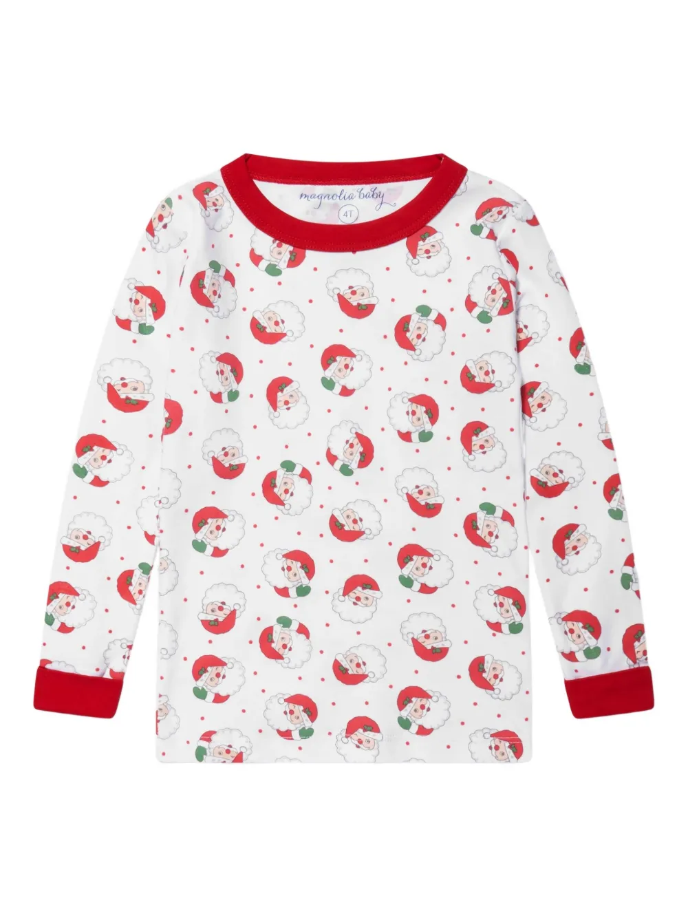 Magnolia Baby Santa-print Pyjamas In White