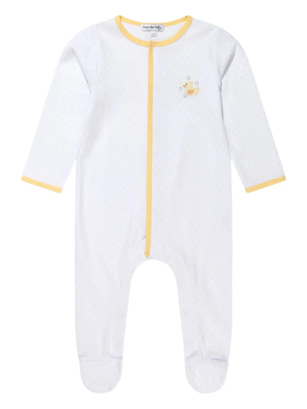 Magnolia Baby Babies' Rubber Ducky-embroidered Pyjamas In White