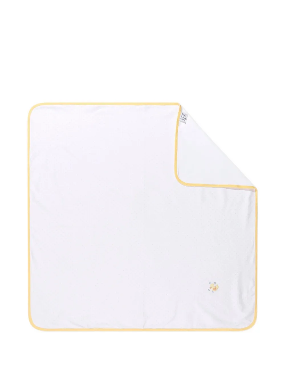 Magnolia Baby Duck-embroidery Trimmed Blanket In Yellow