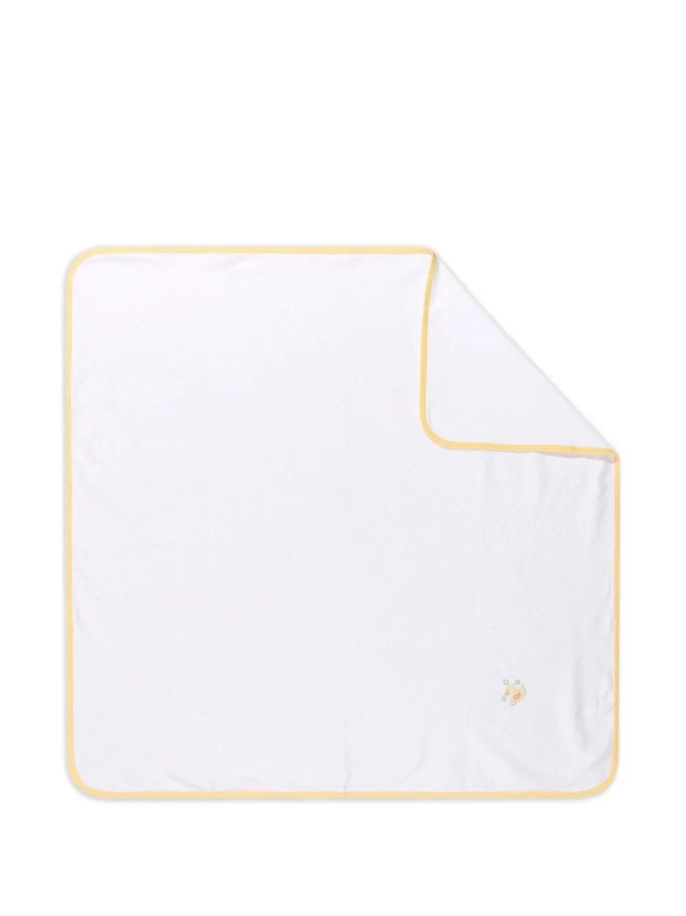 MAGNOLIA BABY duck-embroidery trimmed blanket | Yellow | Image 1