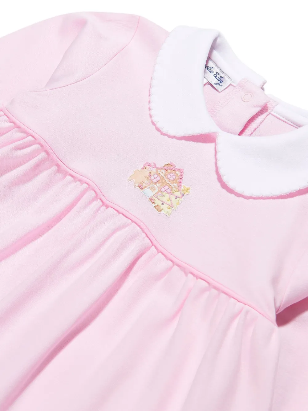 Magnolia Baby Gingerbread-embroidered Peter Pan-collar Pyjamas In Pink