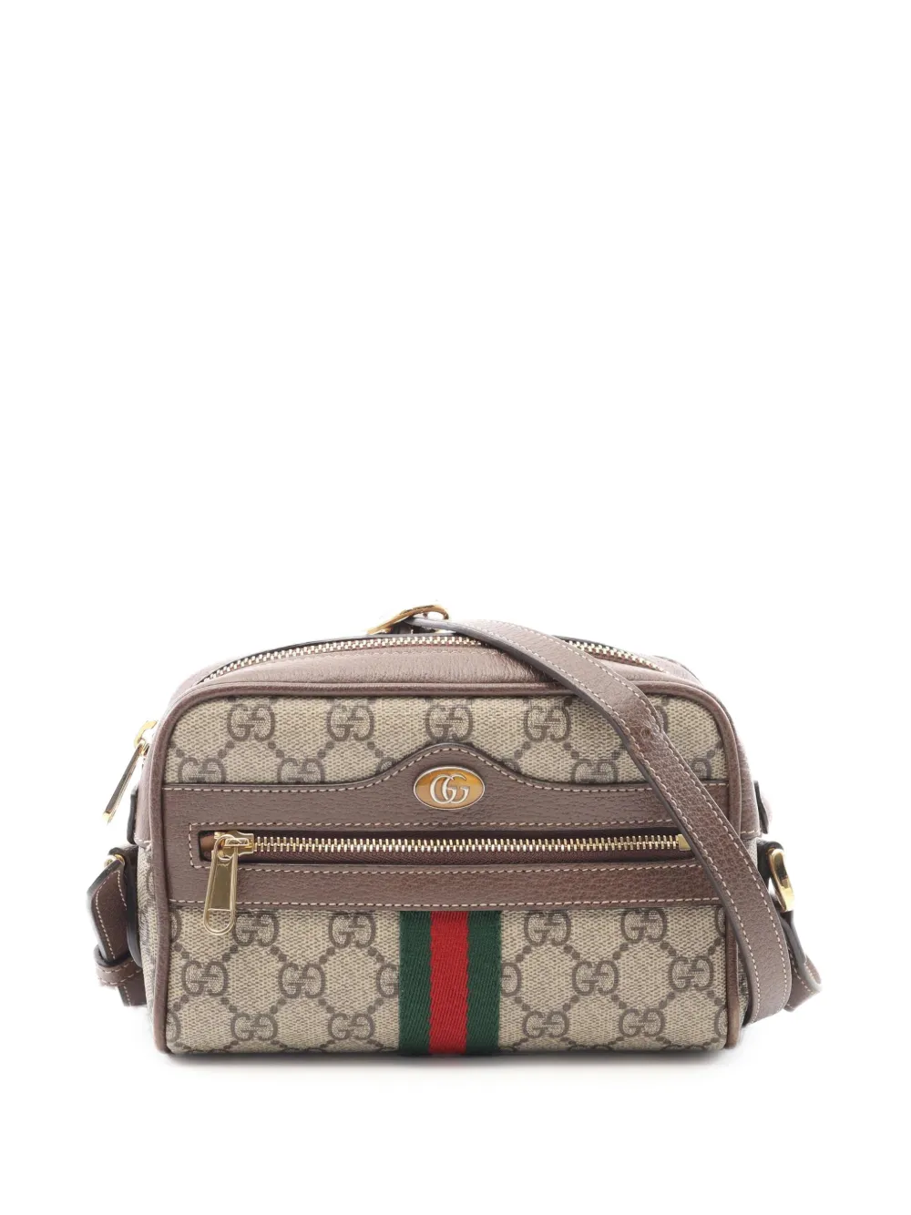 Gucci Pre-Owned 2016-2025 Mini GG Supreme Ophidia crossbody bag | Brown | Image 1