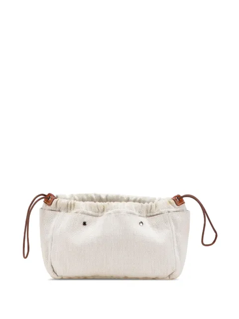 Hermès Pre-Owned 2020-2025 Canvas and Barenia Fourbi 25 pouch