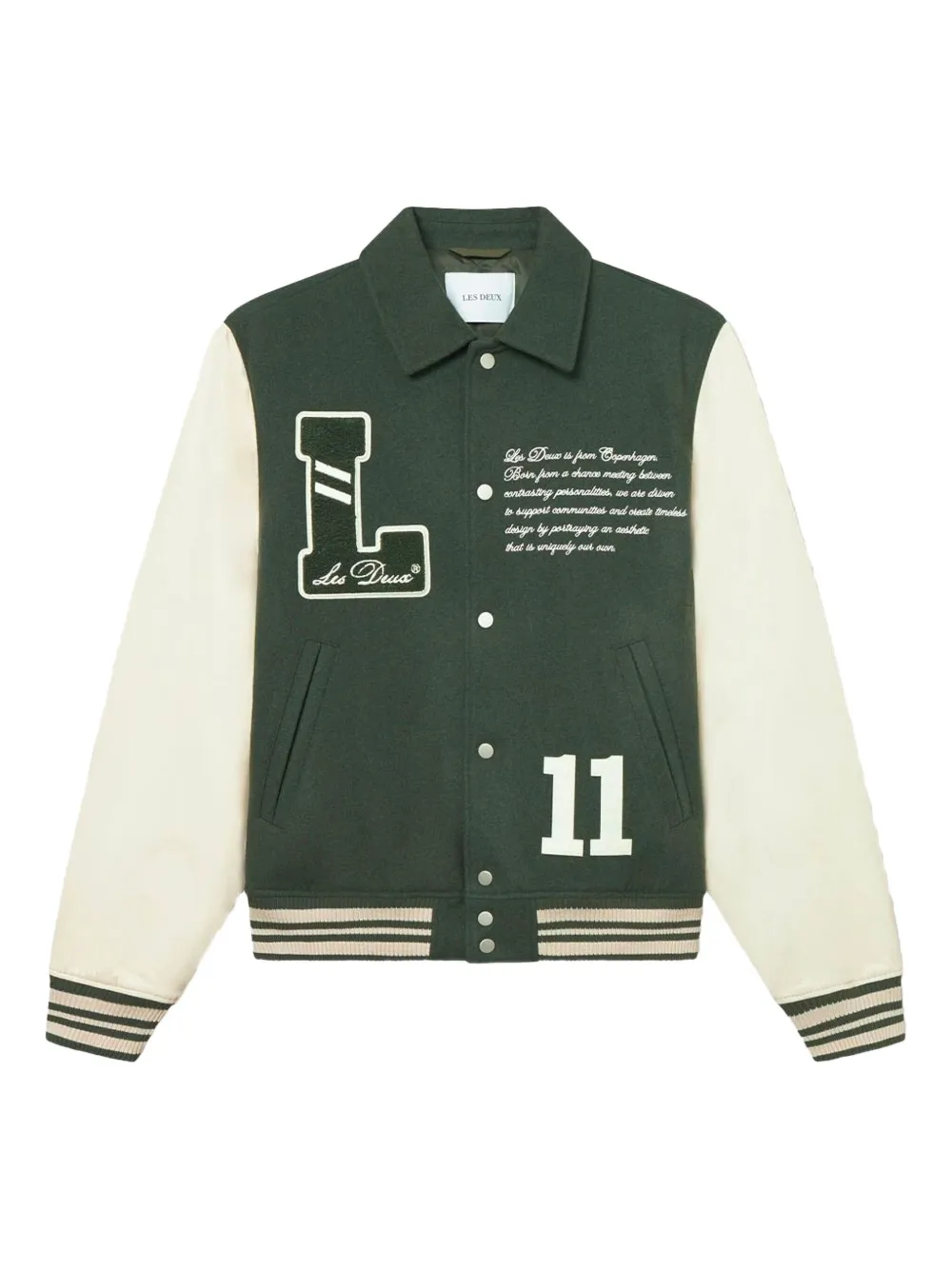 Les Deux Les Deux varsity wool jacket | Green | Image 1