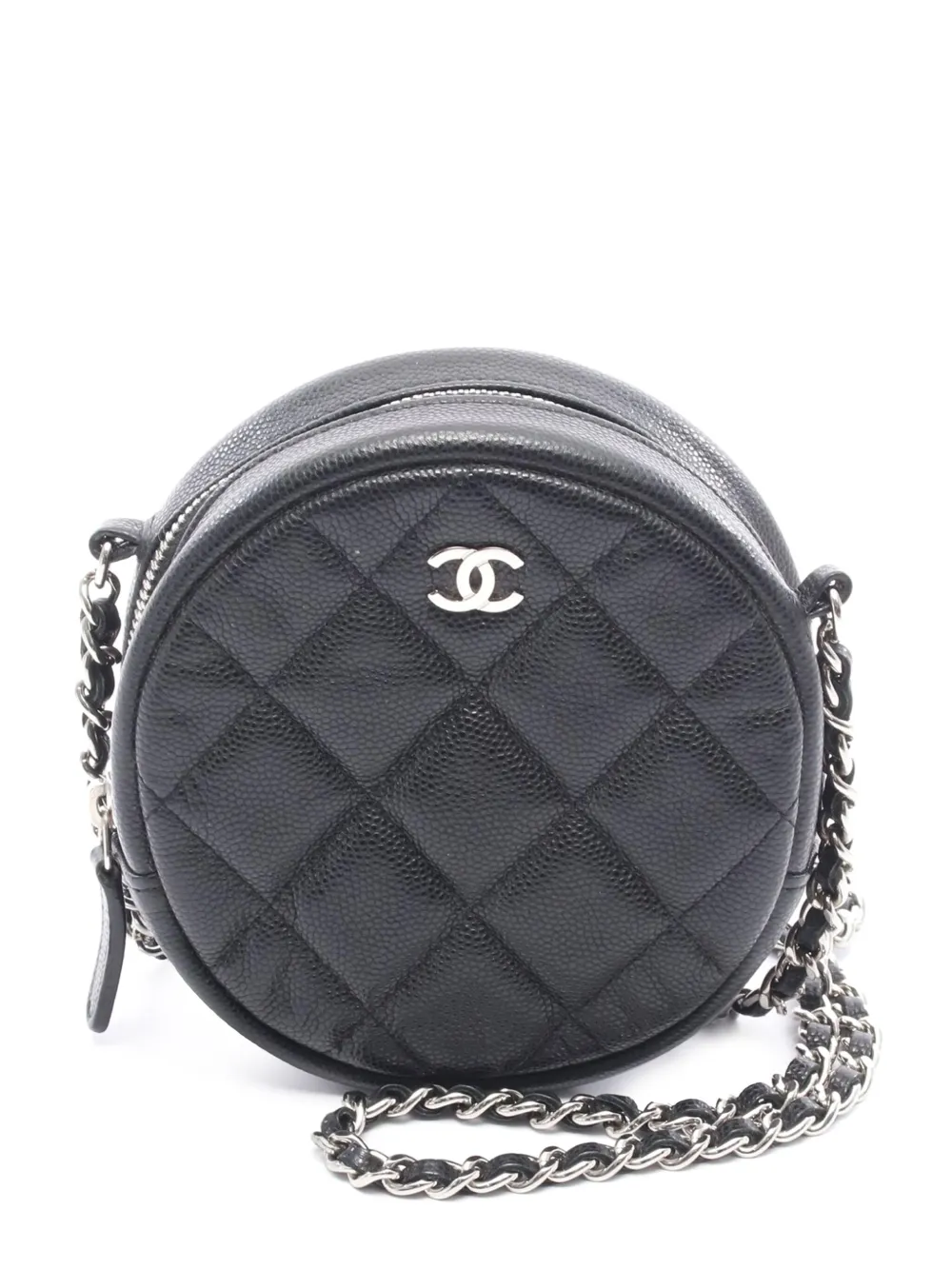 CHANEL Pre-Owned 2018-2019 ココマーク マトラッセ ラウンド クラッチウィズチェーン ショルダーバッグ - CHANEL Pre-Owned 2018-2019 ココマーク マトラッセ ラウンド クラッチウィズチェーン ショルダーバッグ -