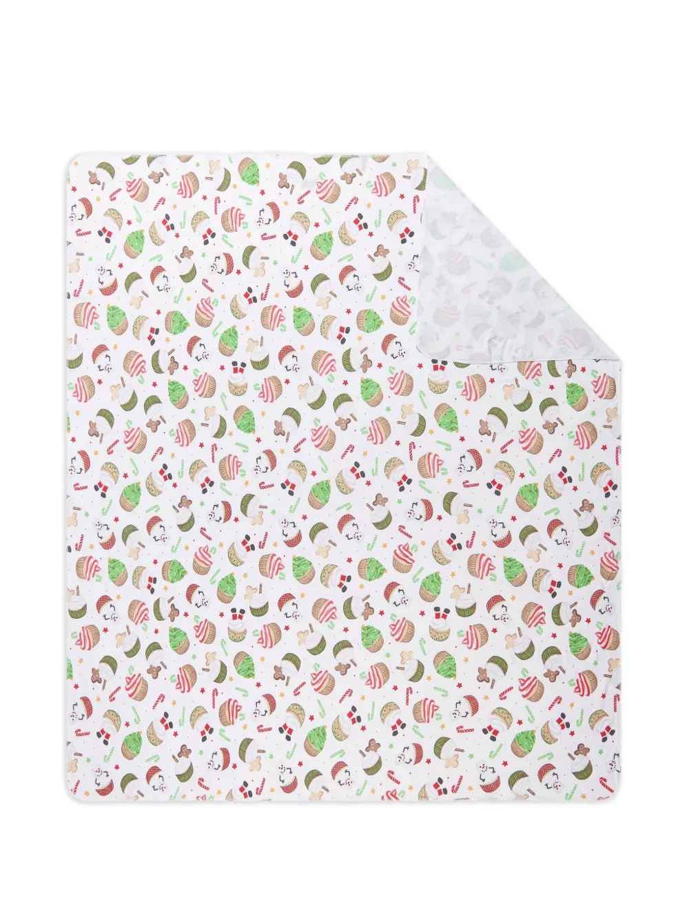 MAGNOLIA BABY cupcakes snowmens print blanket | White | Image 1