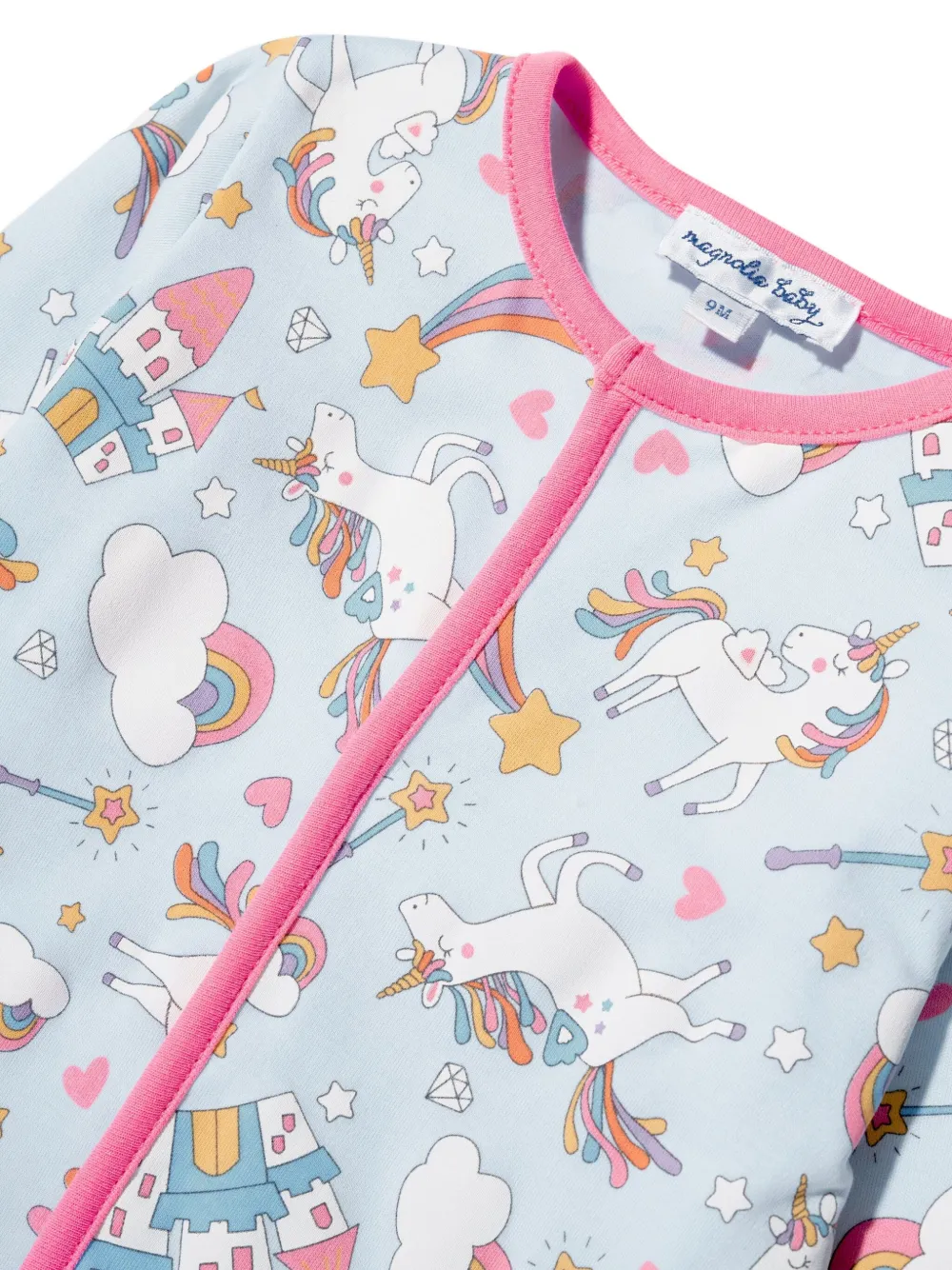 Magnolia Baby Unicorns Rainbows Print Pajama In Blue