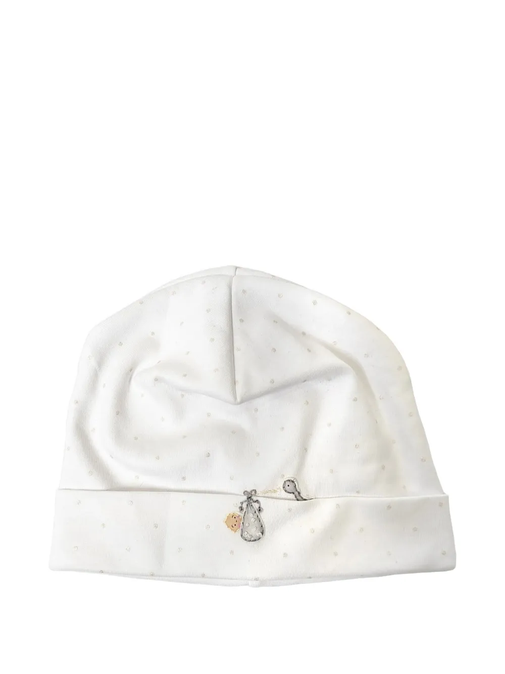 MAGNOLIA BABY dotted-print appliqué beanie hat | White | Image 1