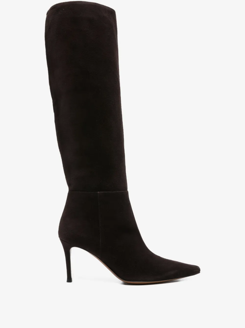 suede pointed-toe knee-high boots