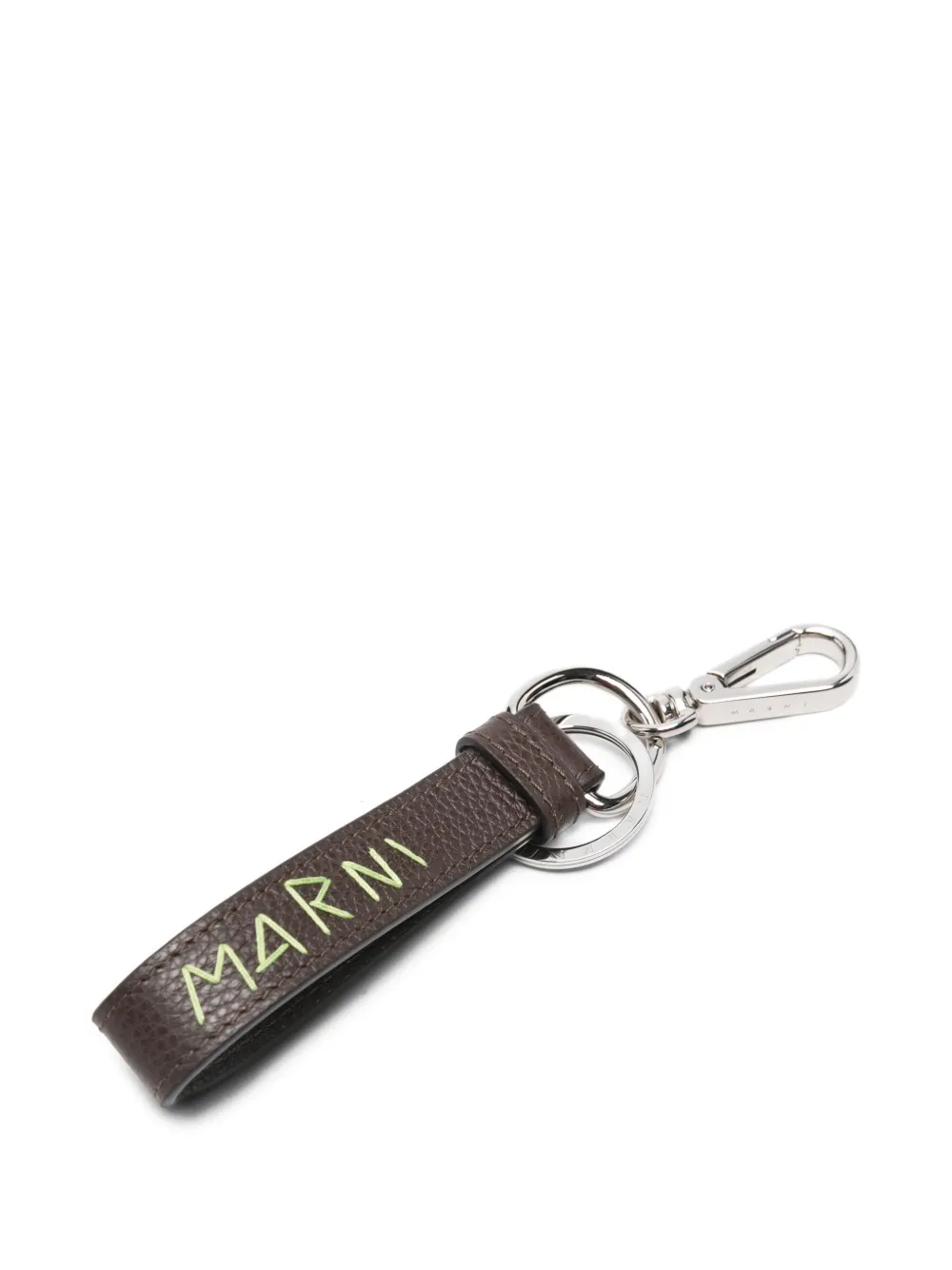 Marni Leren sleutelhanger Bruin