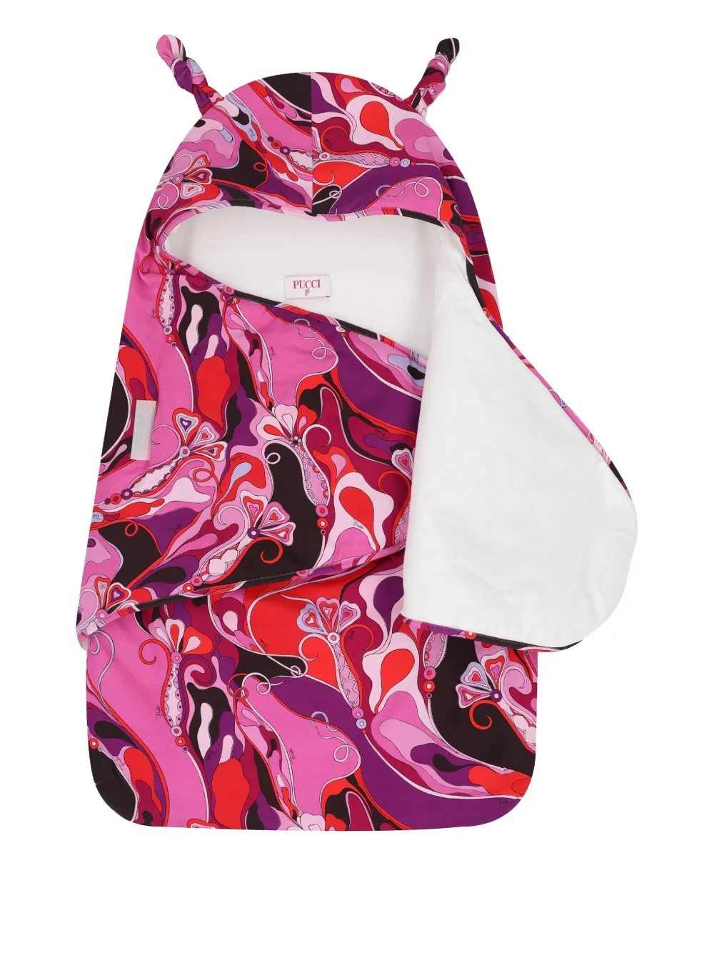 Pucci Junior Floral-patterned Hooded Sleeping Bag In Pink