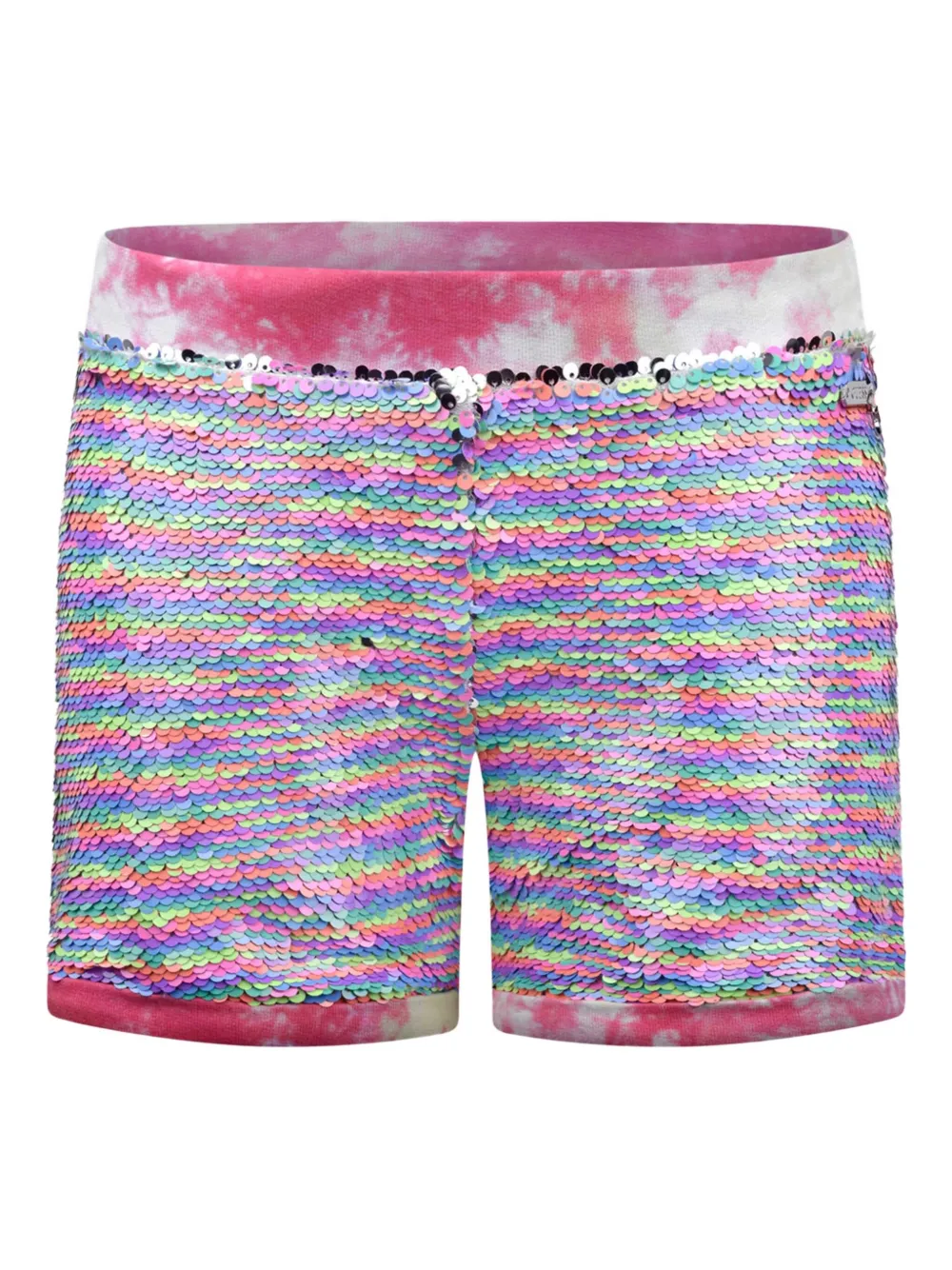 guess kids sequined tie-dye casual shorts | Pink | Image 1