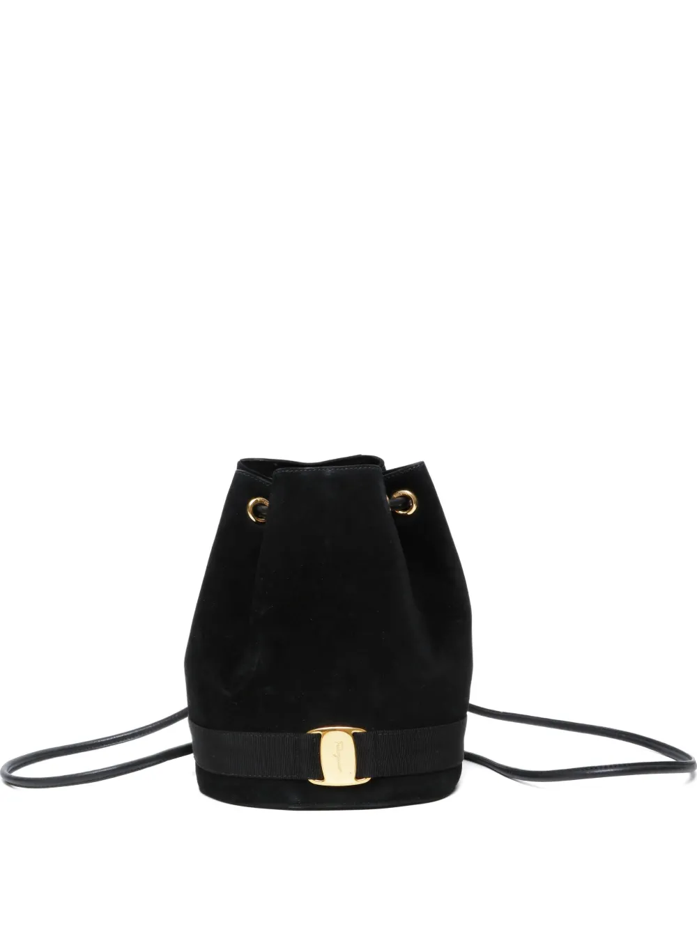 Ferragamo Pre-Owned 1990-2000s suede drawstring backpack | Black | Image 1