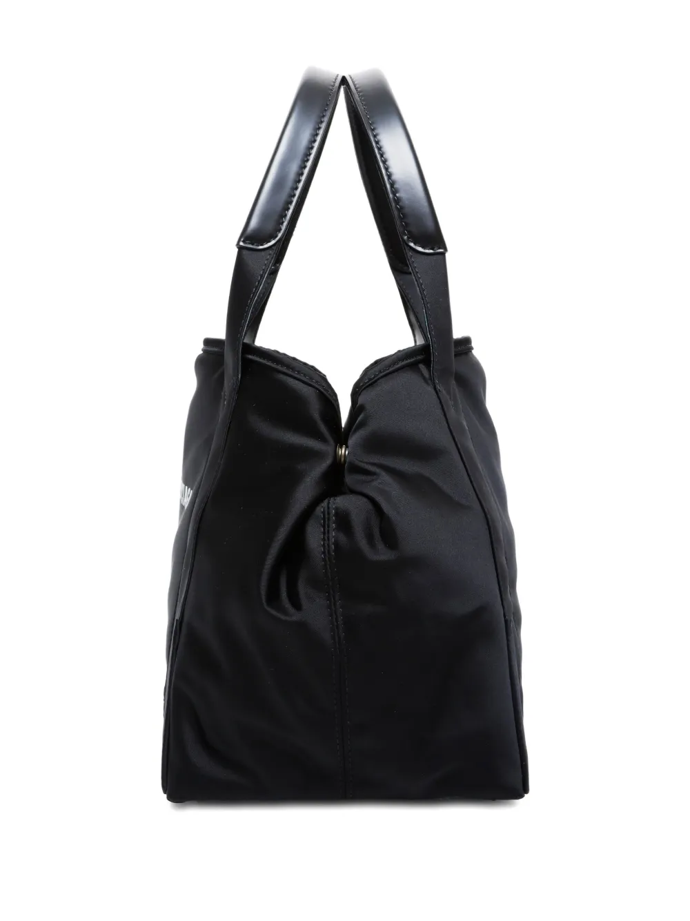 Pre-owned Balenciaga 2020-2025s Cabas S Logo-print Tote Bag In Black